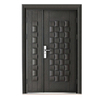 FPL-8008 Black Aluminium Plate Stainless Steel Panel Entry Aluminium Cast Door