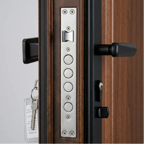 Heavy Duty Steel Door Modern Design for Front Entrance and Exterior Building Protection