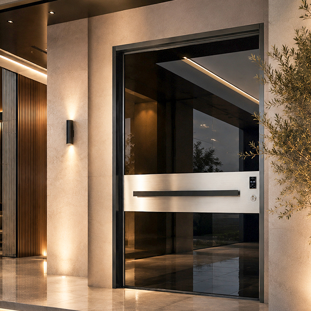Customized Luxury Pivot Exterior Steel Main Door for Luxury Apartment