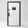 Russian Design Steel Security Door Anti-Noisy Residential Front Entry Doors Fancy MDF Back Single Door with PVC Film