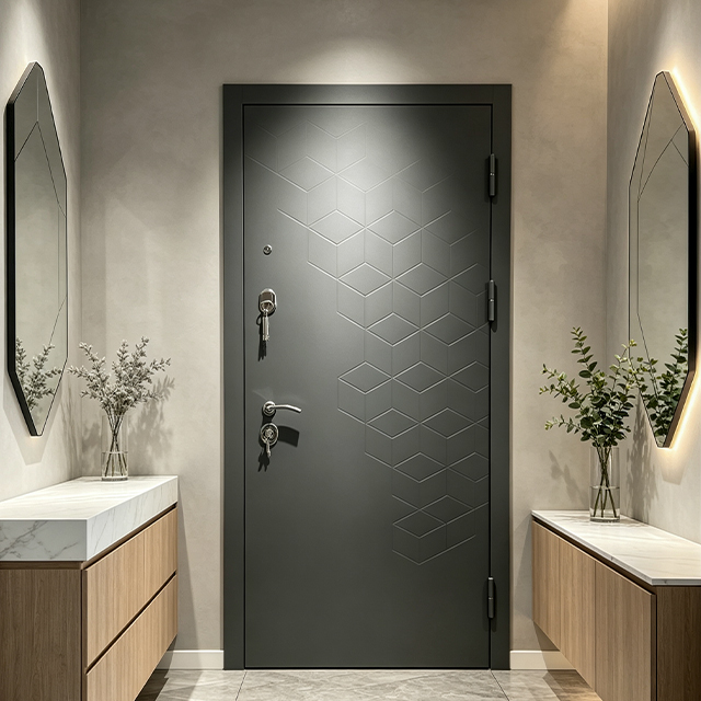 Modern Luxury Customized Steel Security Entry Door Main Door for Apartment