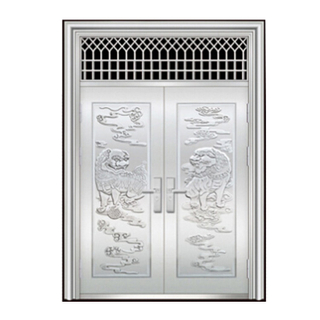 FPL-S50148 Modern Style Security 201/ 304 Stainless Steel Exterior Double Swing Door