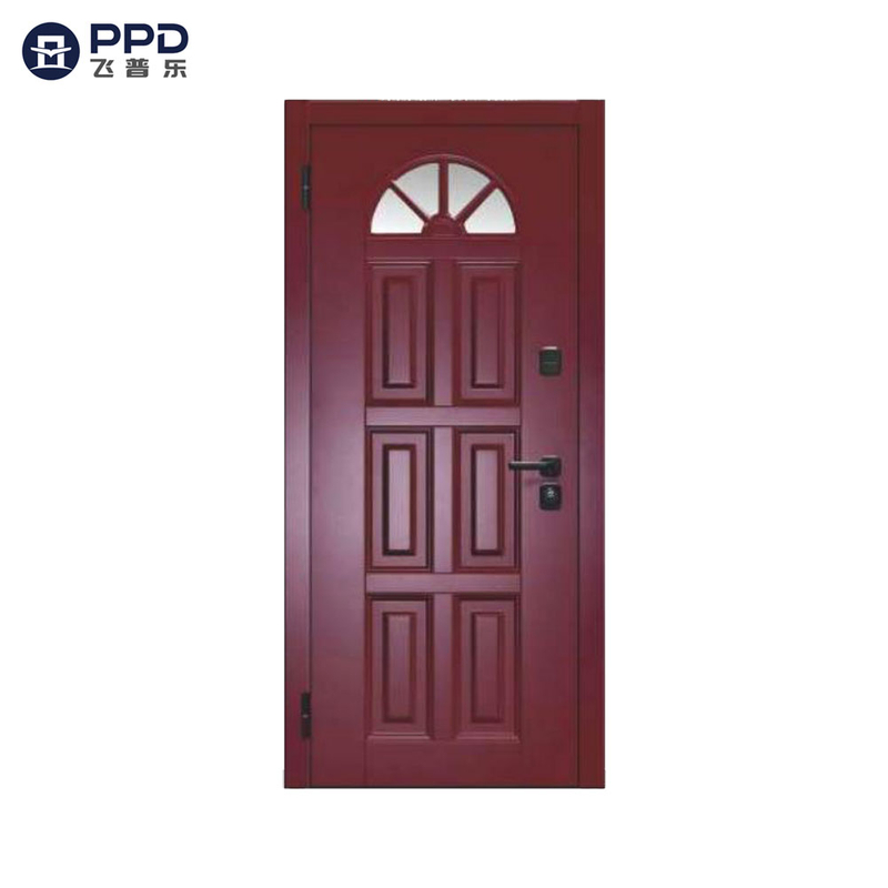 Factory Exterior Luxury Black Steel Main Entrance Door Metal Security Steel Wood Armored Russian Door for Home