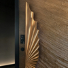 Custom Textured Aluminum Pivot Door with Art Gold Handle Intelligent Visual Smart Lock Premium Security Main Front Door for Luxury Villas