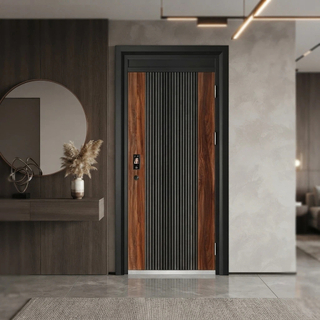 Heavy Duty Steel Smart Double Color Door for Ultimate Home Security and Remote Access