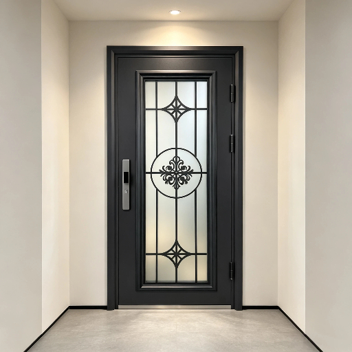 Villa Entry Glass Security Steel Door Sound Insulation Tempered Glass Door Wholesale Supply for Household Outdoor Front Door Renovation