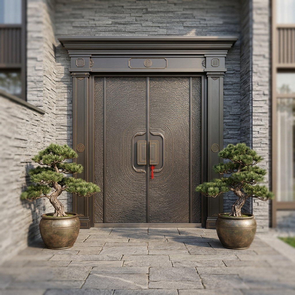  Luxury Anti-Theft Steel Main Front Entry Villa Door Sound Insulation Design for Residential Villa Building Project