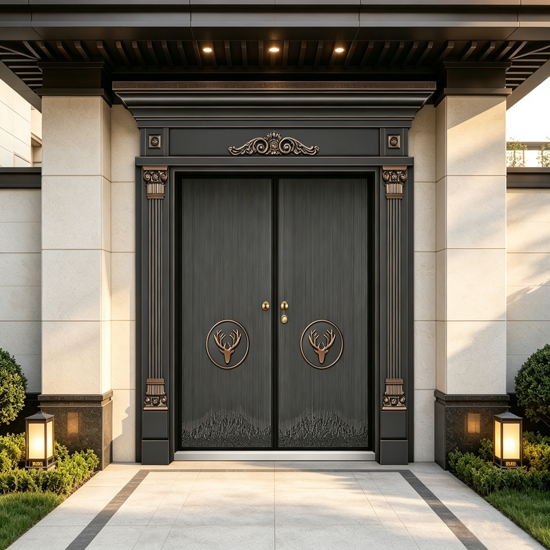 Luxury Modern Villa Door Solid Aluminum Entrance