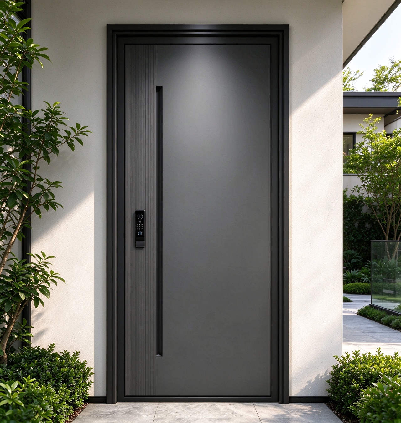 Custom Exterior Smart Door with Keyless Passcode Fingerprint Entry