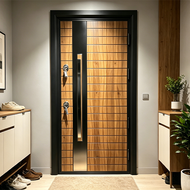 Premium Finish Anti-Prying Steel Security Door Exterior Entry Main Door for Home