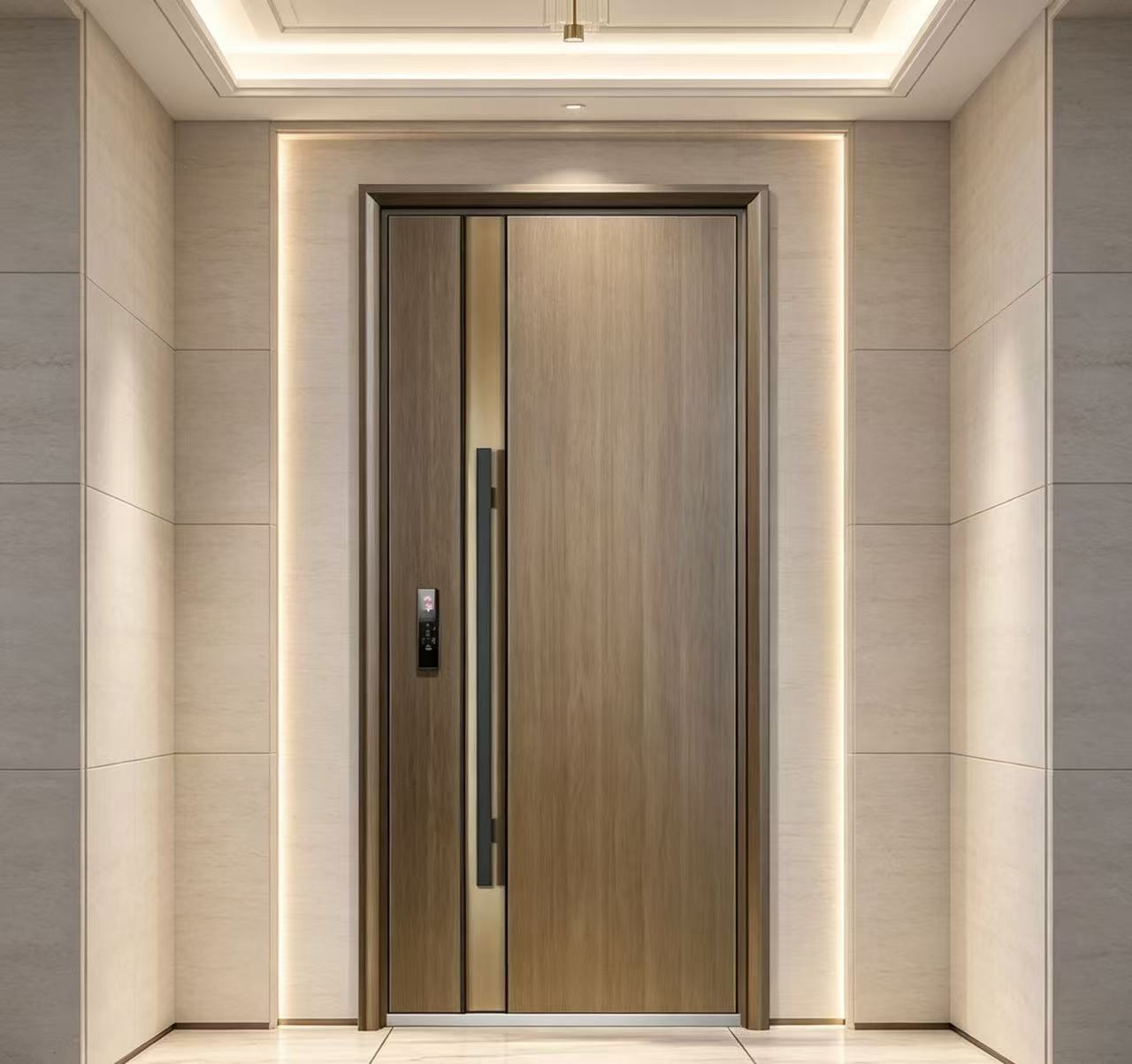 Heavy Duty Cast Aluminum Door Modern Villa Front Entry Door