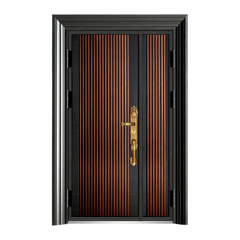  China Factory Luxury Modern House Aluminium Cast Steel Door Exterior Security Steel Main Door