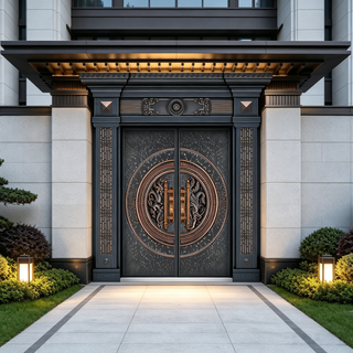 Exterior Villa Door Double Leaf Entry System from China direct factory