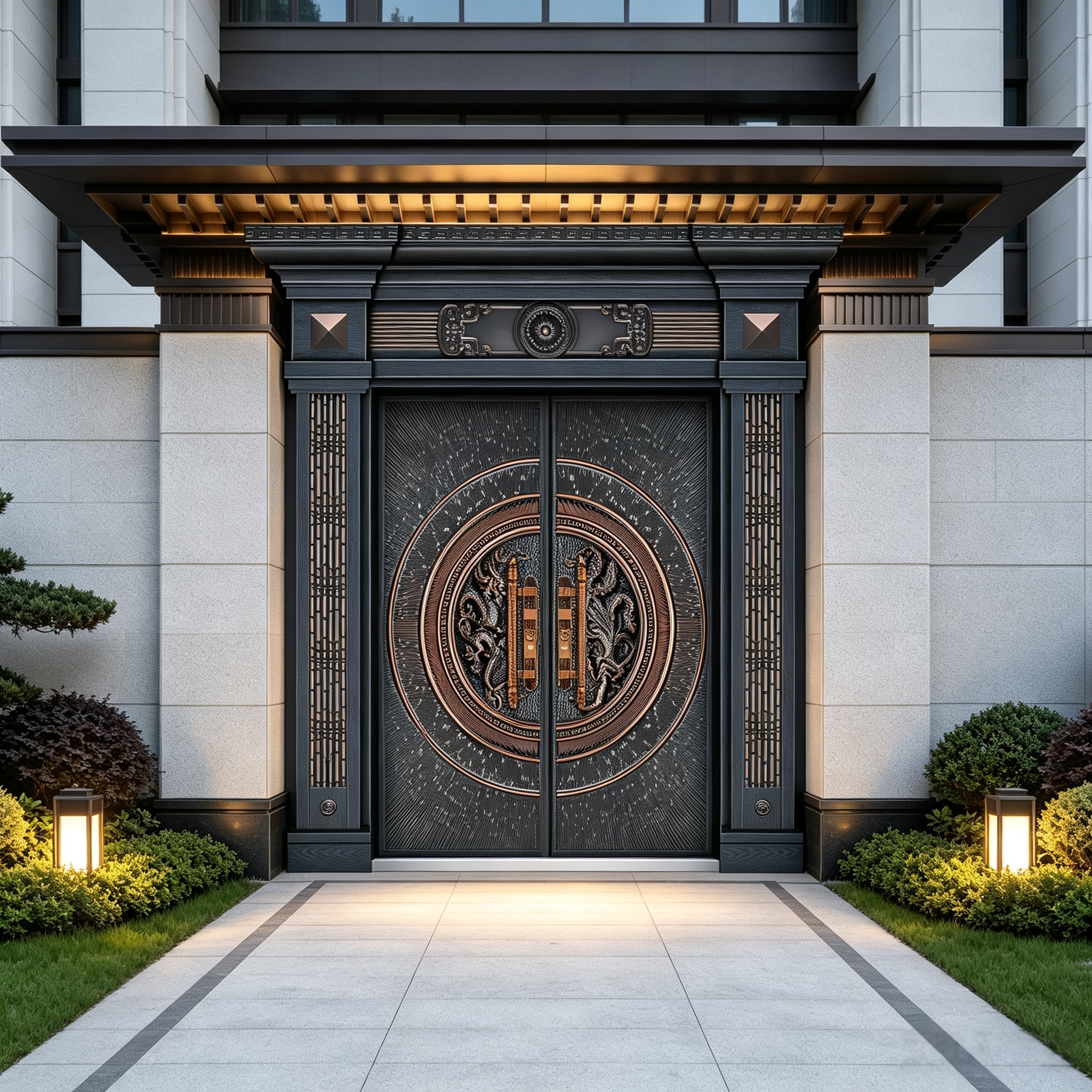 Exterior Villa Door Double Leaf Entry System from China direct factory