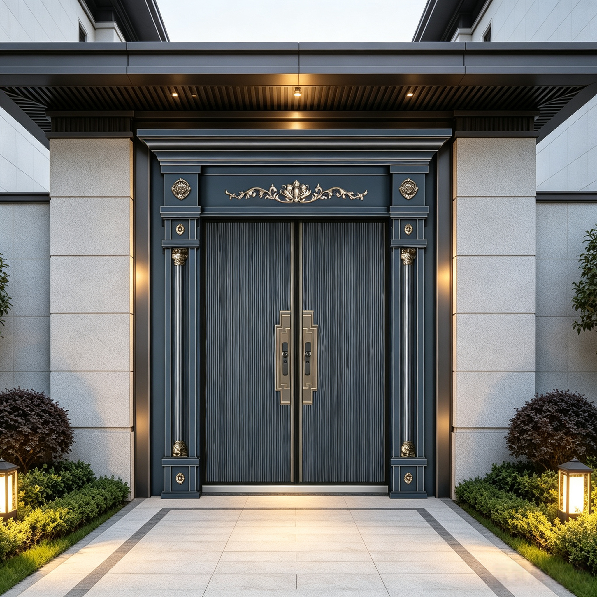 Custom Villa Door Modern Cast Aluminum Entry Door for Home