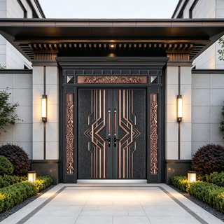 Luxury Villa Door Cast Aluminum Main Entrance High-secruity Door for Home