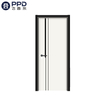 PHIPULO Simple Black Frame Wood Interior MDF Melamine Door 
