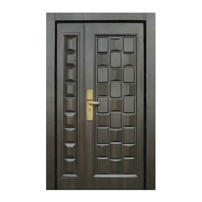 China Factory Modern Luxury Exterior Russian Steel Door Entry Front Metal Security Steel Wood Armored Door for Home