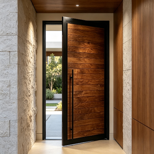 High Quality Modern Exterior Pivot Door Wholesale Anti‑theft Metal Pivot Front Door From Reliable China Door Factory