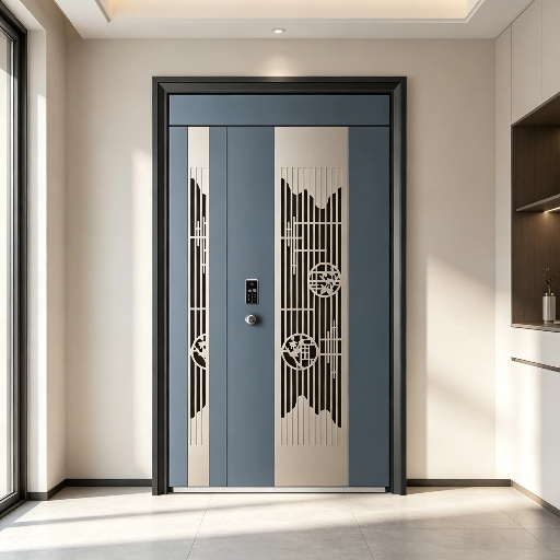 High-Tech Smart Door Systems Exterior Security Steel Door and Smart Alerts for Superior Home Security