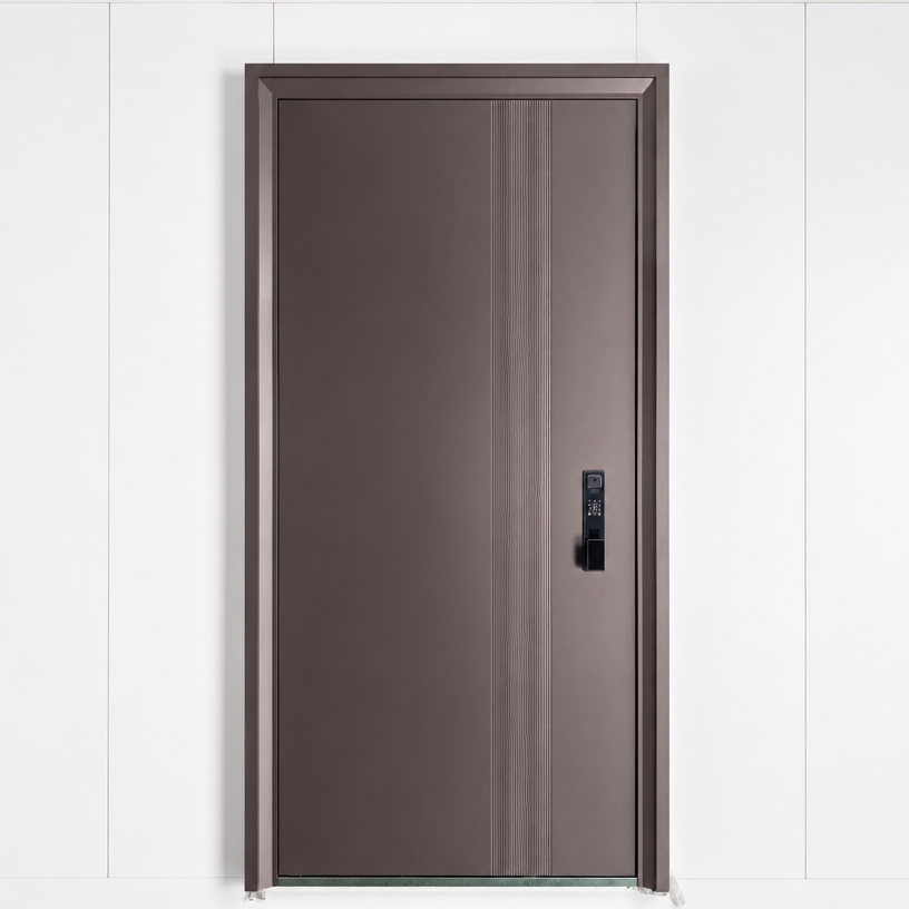 Luxury Modern Smart Steel Door Featuring 3D Facial Recognition And Smart Home Integration
