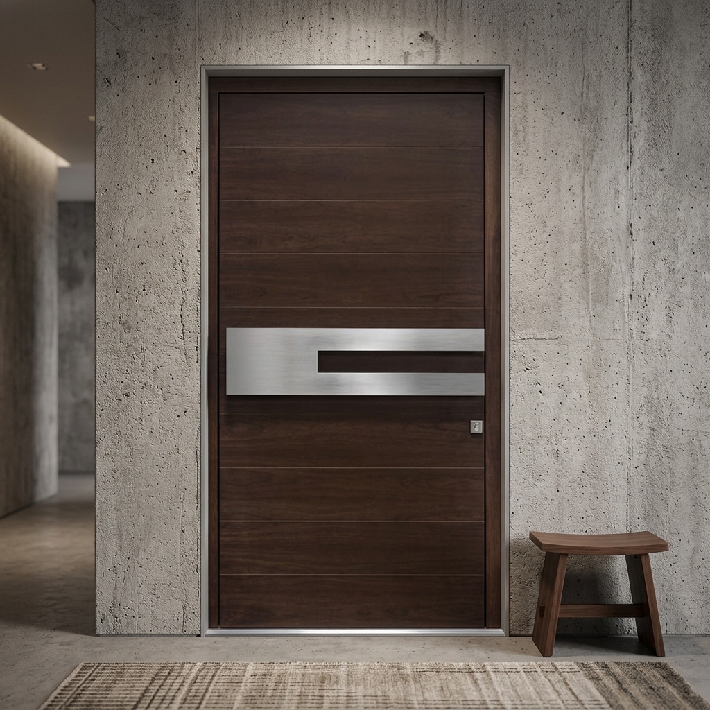 Energy Efficient Thermal Break Aluminium Glass Pivot Door Exterior Front Entrance for Contemporary Architecture