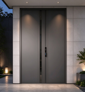 Custom size exterior smart door luxury residential front smart door supplied by professional door factory