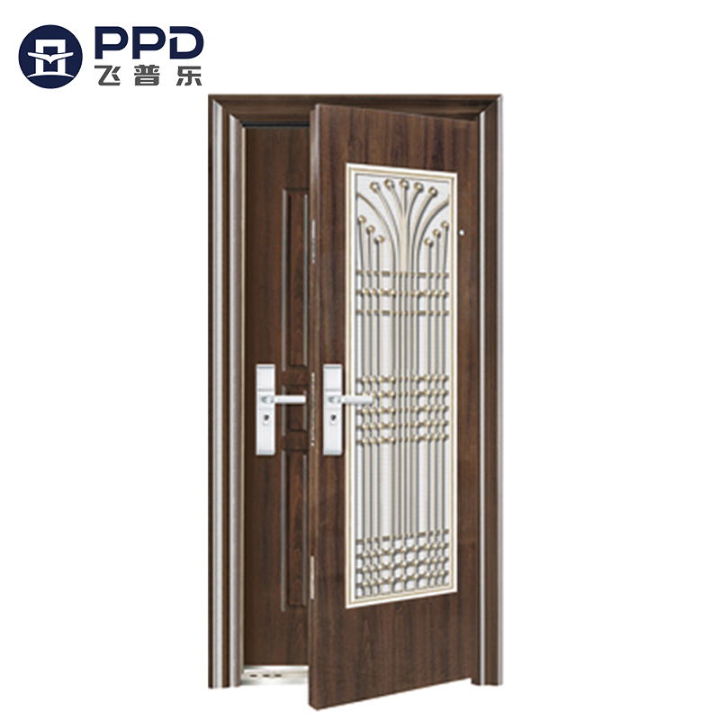 Double Secure Golden High Qulity Main Entrance Security Steel Door 