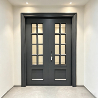Modern Glass Door Wrought Iron Security Custom and Exterior Steel Door Wholesale from China Door Factory for Villa