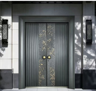Chinese Style Luxury Villa Entrance Door Carved Metal Exterior Security Main Entry Door For Residence Project