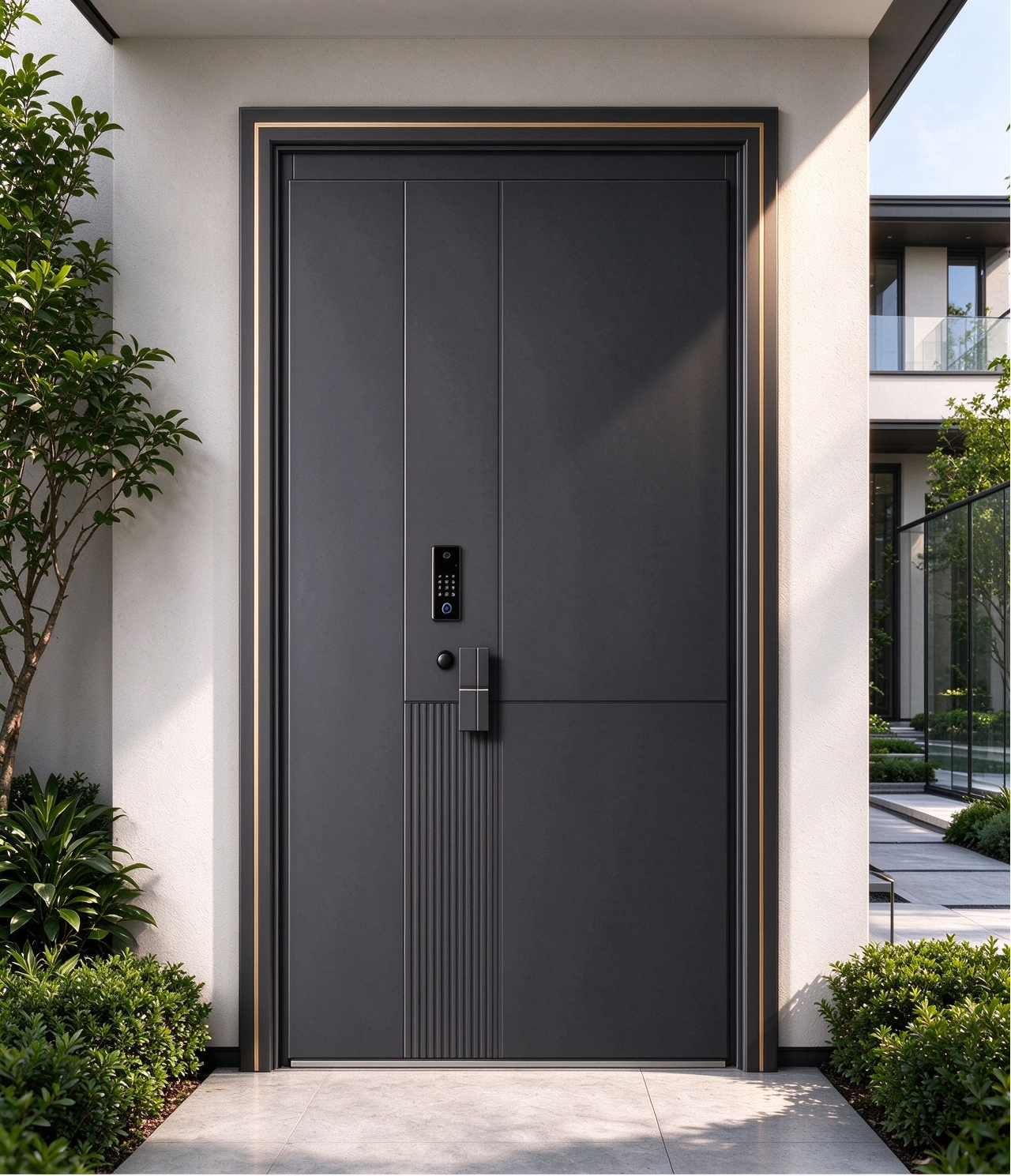 Modern Design Smart Door with App Remote Control Main Entrance Front Door for House