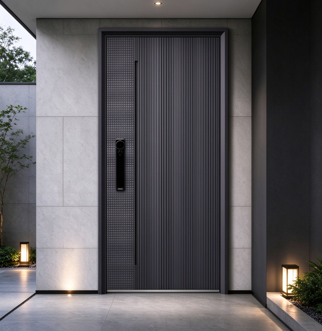 High security villa smart door modern aluminum entrance smart door direct from our manufacturing factory