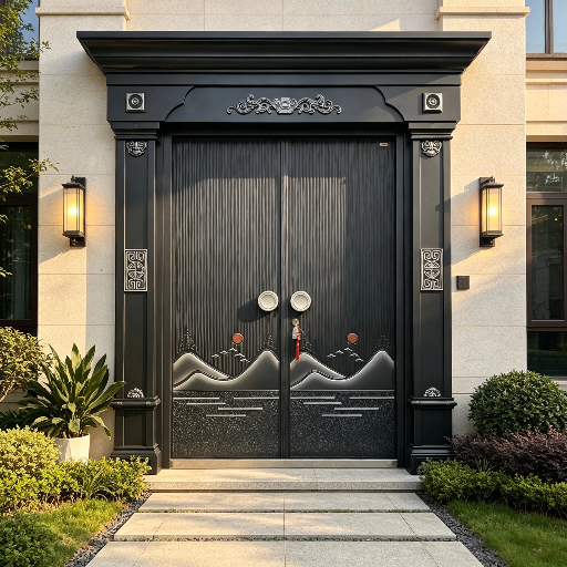 High Security Villa Door Custom Color Front Entrance Weather Resistant for Outdoor Villa Use