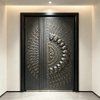 High End Cast Aluminum Pivot Door With Beautiful Double Sided Decorative Patterns And Anti Rust Surface Treatment