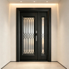 Multi-lock Anti-theft Glass Security Door Galvanized Steel Door with Art Glass Panel Wholesale Supply from Professional Door Factory