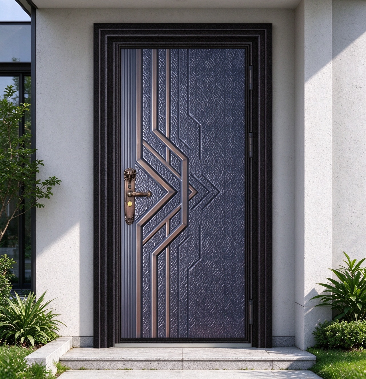Custom Steel Door from China Factory Anti Theft Exterior Steel Door for Villa House Apartment and Commercial Entrance