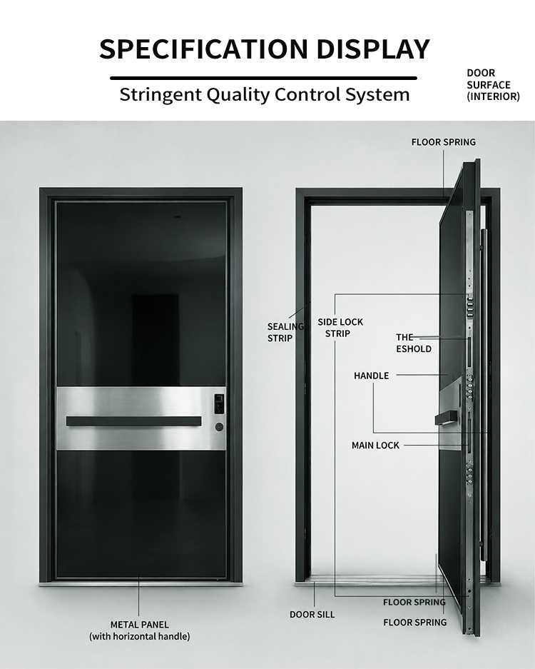 Heavy Duty Oversized Pivoting Front Door Pivot Door Systems with Smart Lock Security for Modern Villas