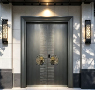 High End Luxury Double Villa Front Door Waterproof Cast Aluminum Security Entrance Door Custom Design