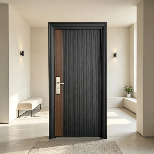 Custom Heavy Duty Exterior Security Steel Door Double Color Door for Home
