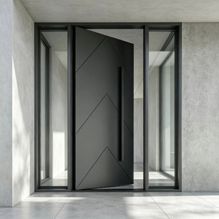 Custom Surface Modern Pivot Front Door From China Factory Exterior Pivot Entry Door Wholesale Anti‑rust Pivot Door For House Main Entrance