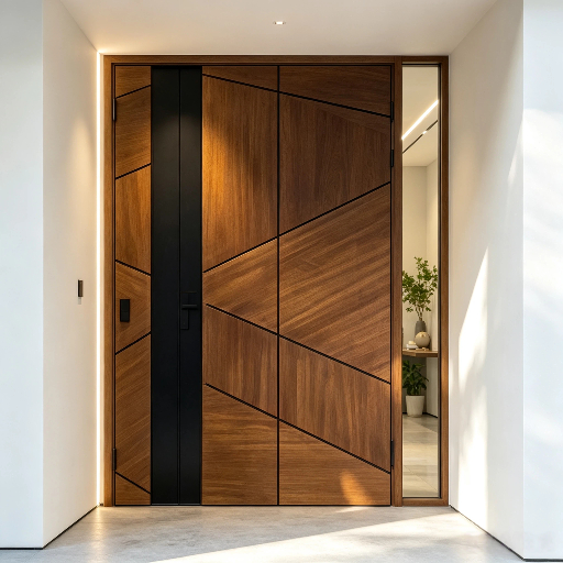 Steel Pivot Door Modern Exterior Front Entry Security Door