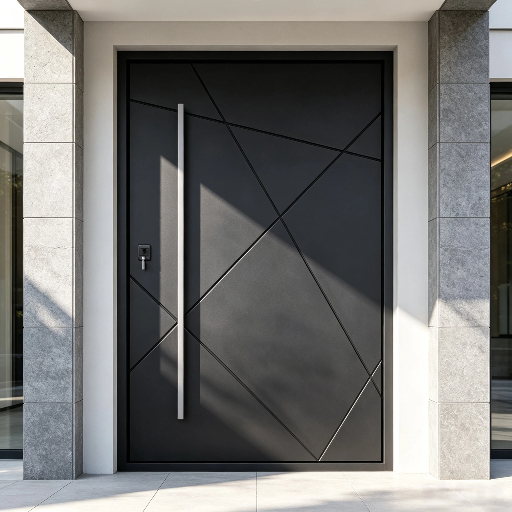 Contemporary Pivot Door Decorative Gold Line Front Door Factory