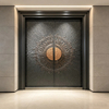 Contemporary Exterior Cast Aluminum Door With Unique Modern Artistic Carvings And Secure Multi Point Locking System