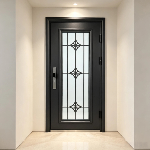 Hot Sale Tempered Glass Security Door Anti-break Galvanized Steel Door Wholesale from Trusted Door Factory for Residential