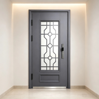 Luxury European Decorative Glass Security Steel Door Durable Entry Glass Door Wholesale Manufacturer for Villa Outdoor Installation